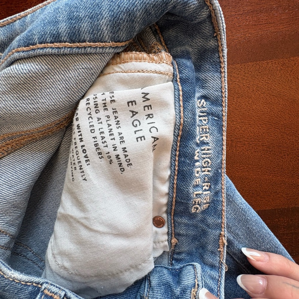 ae super high-rise baggy wide leg jeans (stretchy) - Picture 8 of 9
